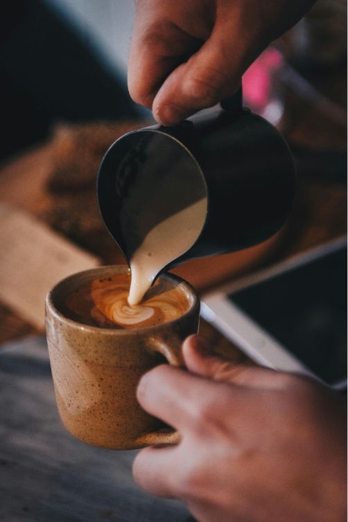 Pouring coffee